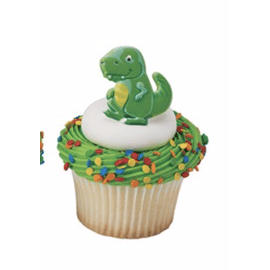 dino groen - cupcake topper/ring